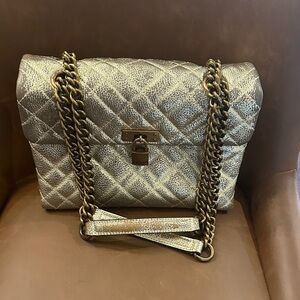 Kurt Geiger Silver Quilted Crossbody Bag
